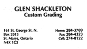 Glen Shackleton Custom Grading