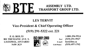 BTE Assembly & BTE Transport Group