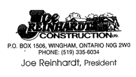 Joe Reinhardt Construction Ltd.