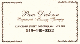 Pam Dickson Registered Massage Therapist