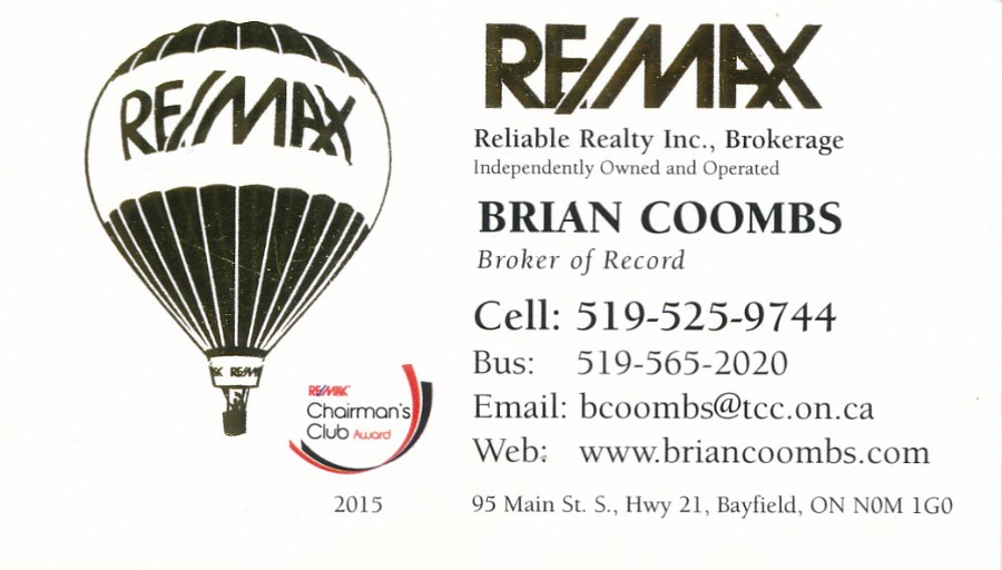 Brian Coombs, Broker of Record, Remax